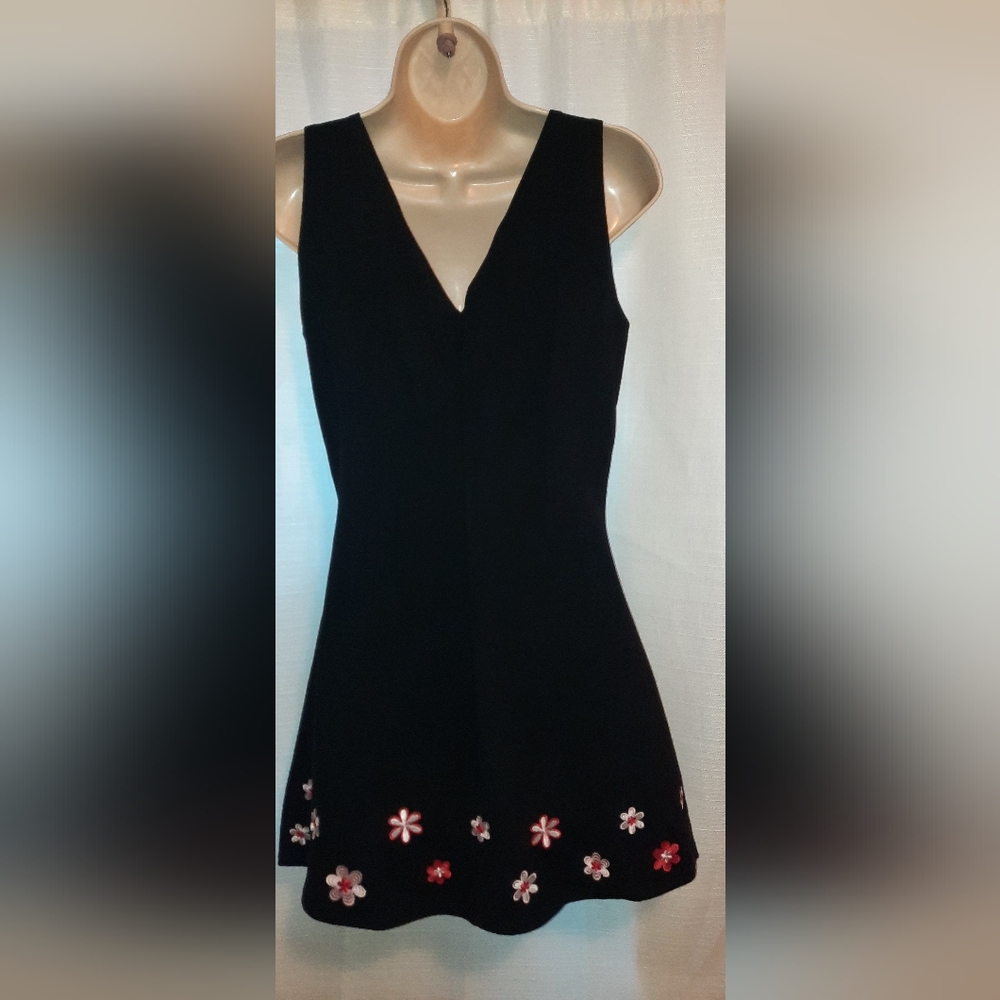 dELiA*s Black Mini Dress with Pink & Red Floral Accents - Picture 2 of 13